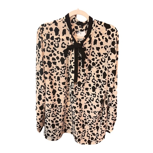 Eloquii Tops - NWT! Eloquii Leopard Animal Print Bow Blouse Size 24